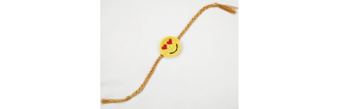 Happy Threads Handcrafted Smiley Crochet Raakhi